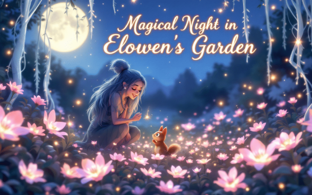 Pip’s Magical Night in Elowen’s Glowing Garden 🌟