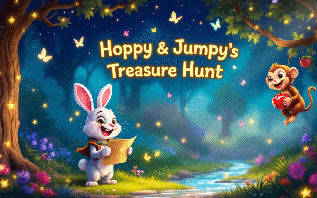 Hoppy & Jumpy’s Magical Treasure Hunt: A Tale of Friendship and Adventure 🌟🍎